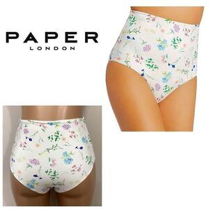 New. PAPER London floral high rise bikini bottom.  Small. Retails $105